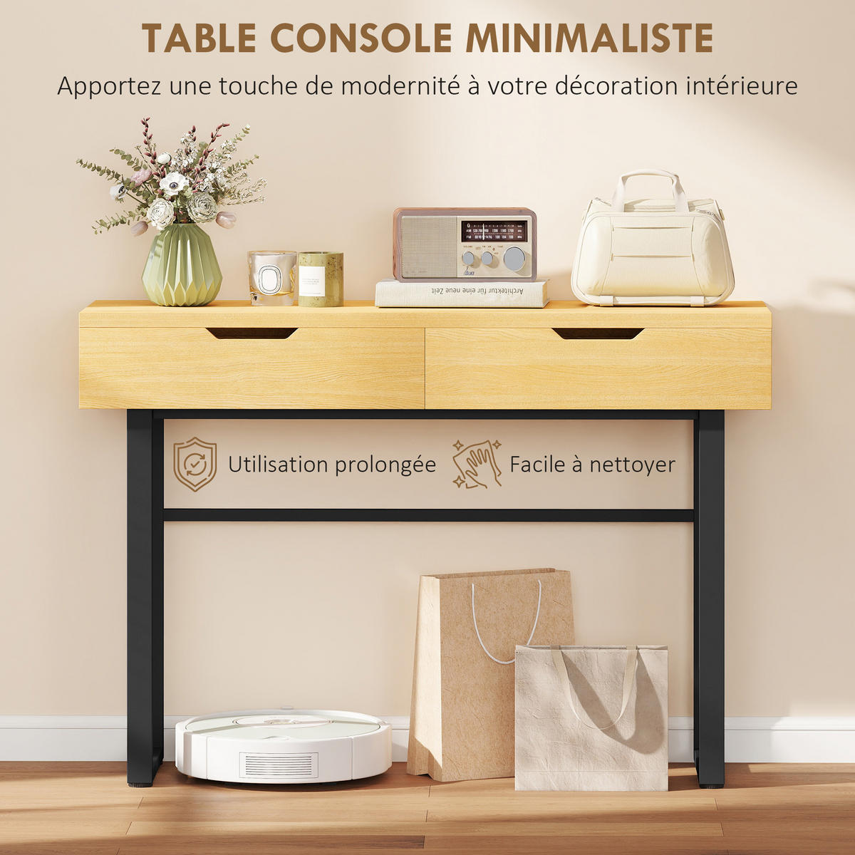 KONSOLENTISCH DE-16796 Naturholz - Naturfarben, Holzwerkstoff (110/35/76.5cm) - ComfortXL