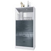 KOMMODE Pino Fronten in Grau Hochglanz - Grau, Holzwerkstoff (56/125/36cm) - Vladon