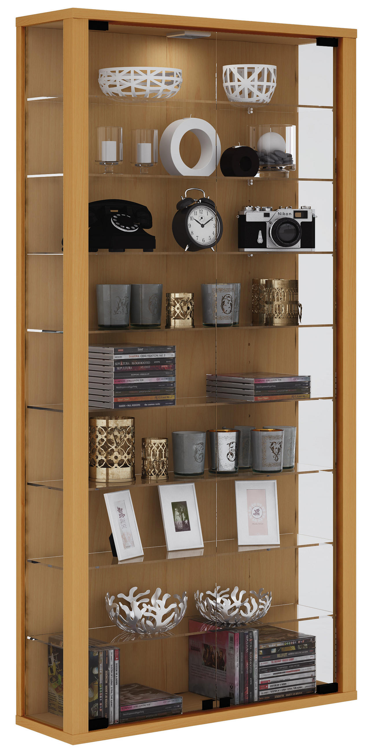 VITRINENSCHRANK Braun - Braun, Holzwerkstoff (59/113/18cm) - ebuy24