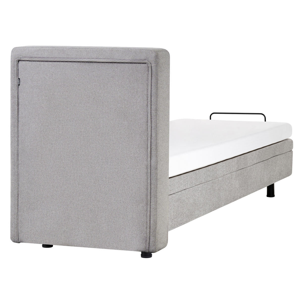 POLSTERBETT verstellbar 80/200 cm Grau Duke - Hellgrau, Textil (80/200cm) - Beliani