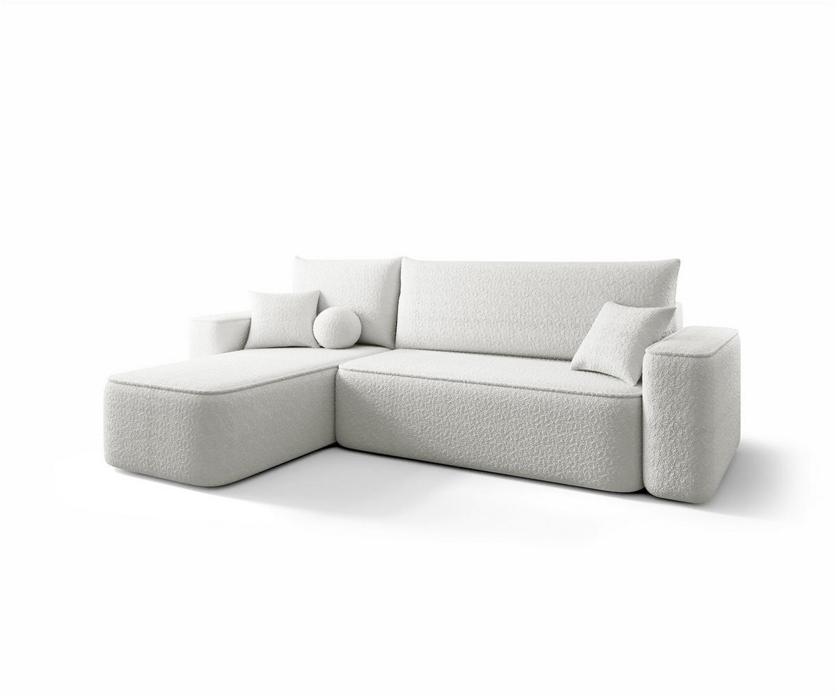 ECKSOFA Agepo Stoff Quelle - Weiß, Holzwerkstoff/Textil (250/150cm) - Fun Möbel