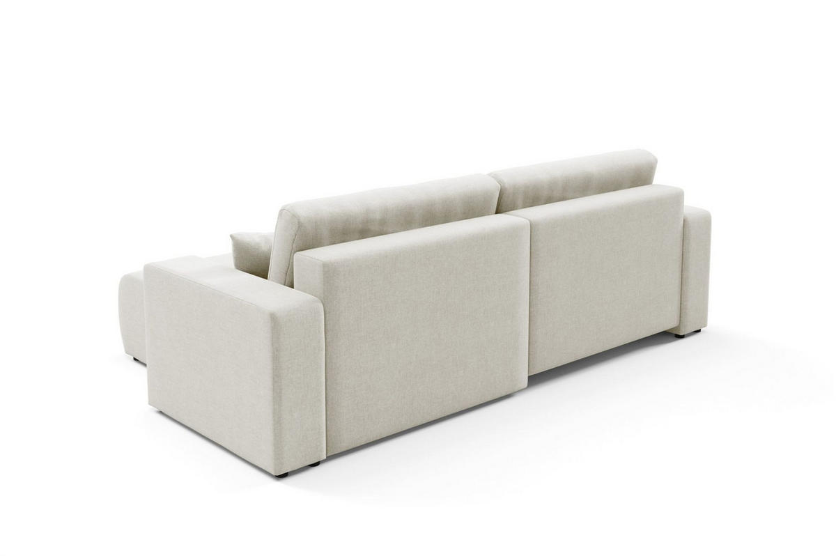 ECKSOFA Augusto - Creme, Holzwerkstoff/Textil (244/149cm) - Fun Möbel