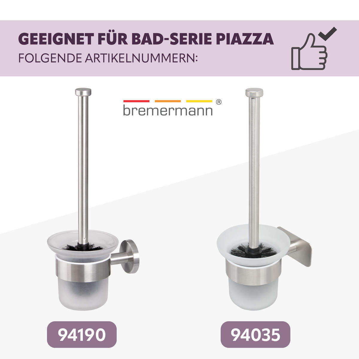 ERSATZBÜRSTENGRIFF PIAZZA, Edelstahl, matt - Edelstahlfarben, Metall (2.5/27cm) - bremermann