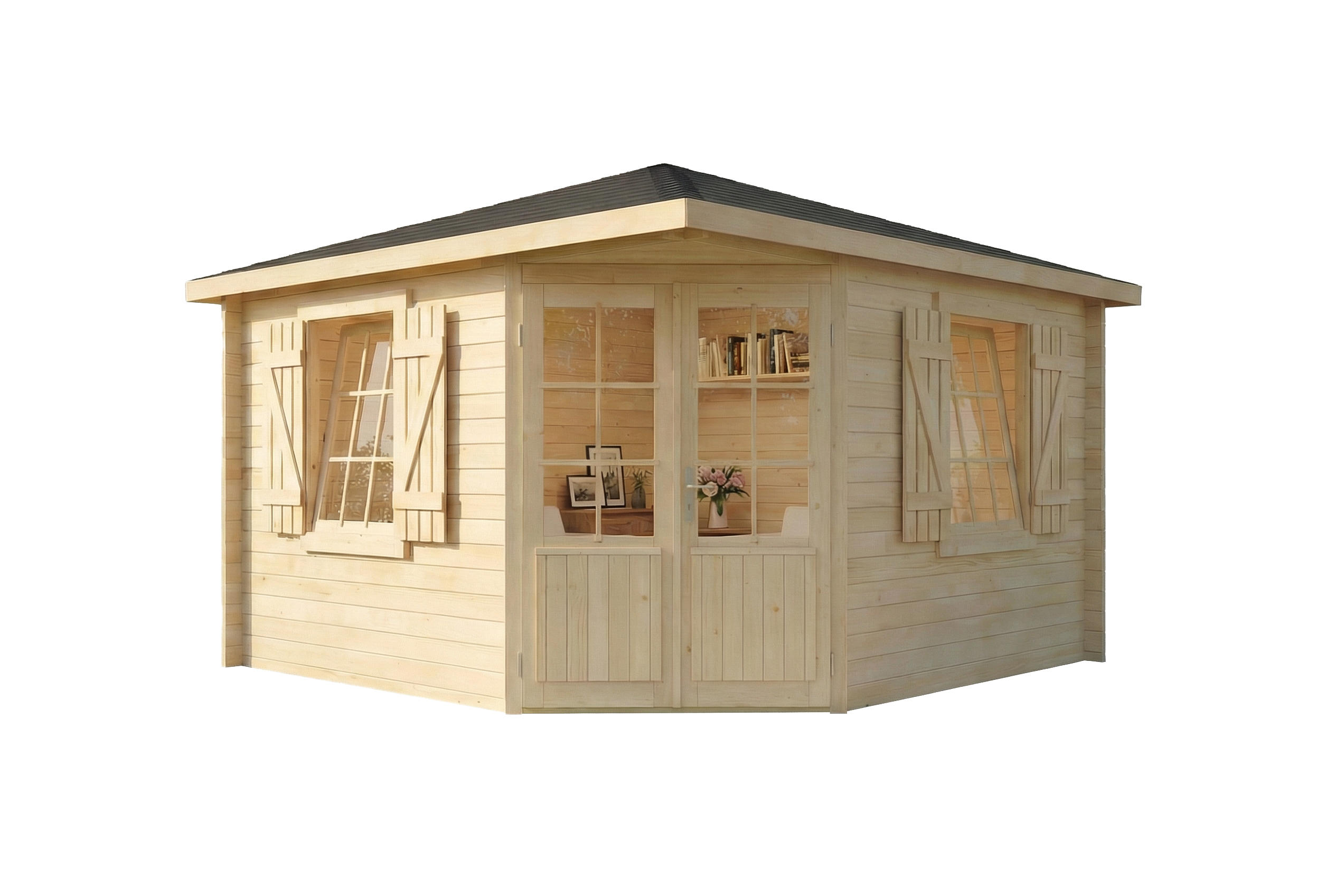 Alpholz Gartenhaus Natur 368x275x368 cm