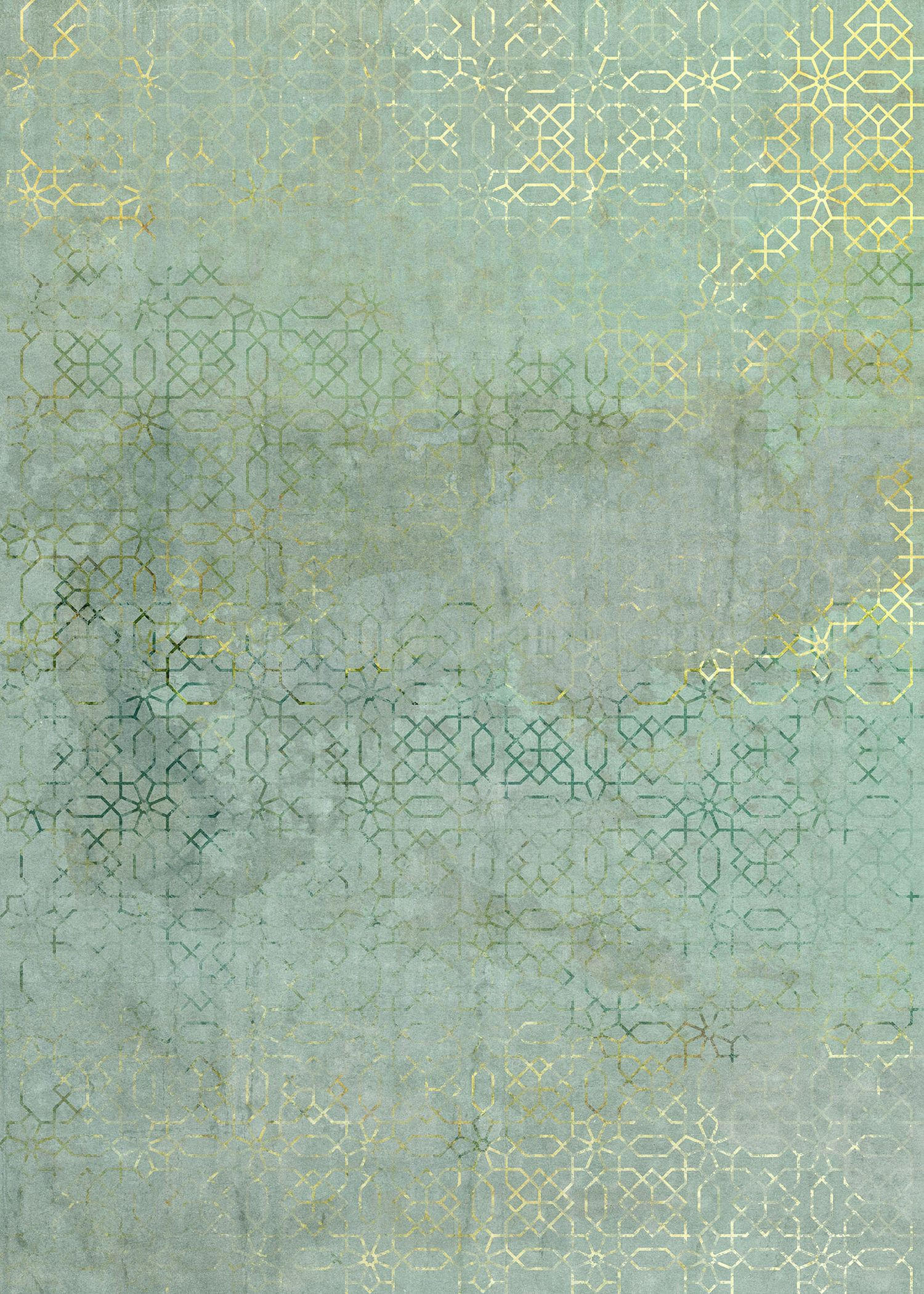 FOTOTAPETE ethnische Motive 200 x 280 cm - Grün, Papier (200/280cm) - Sanders & Sanders