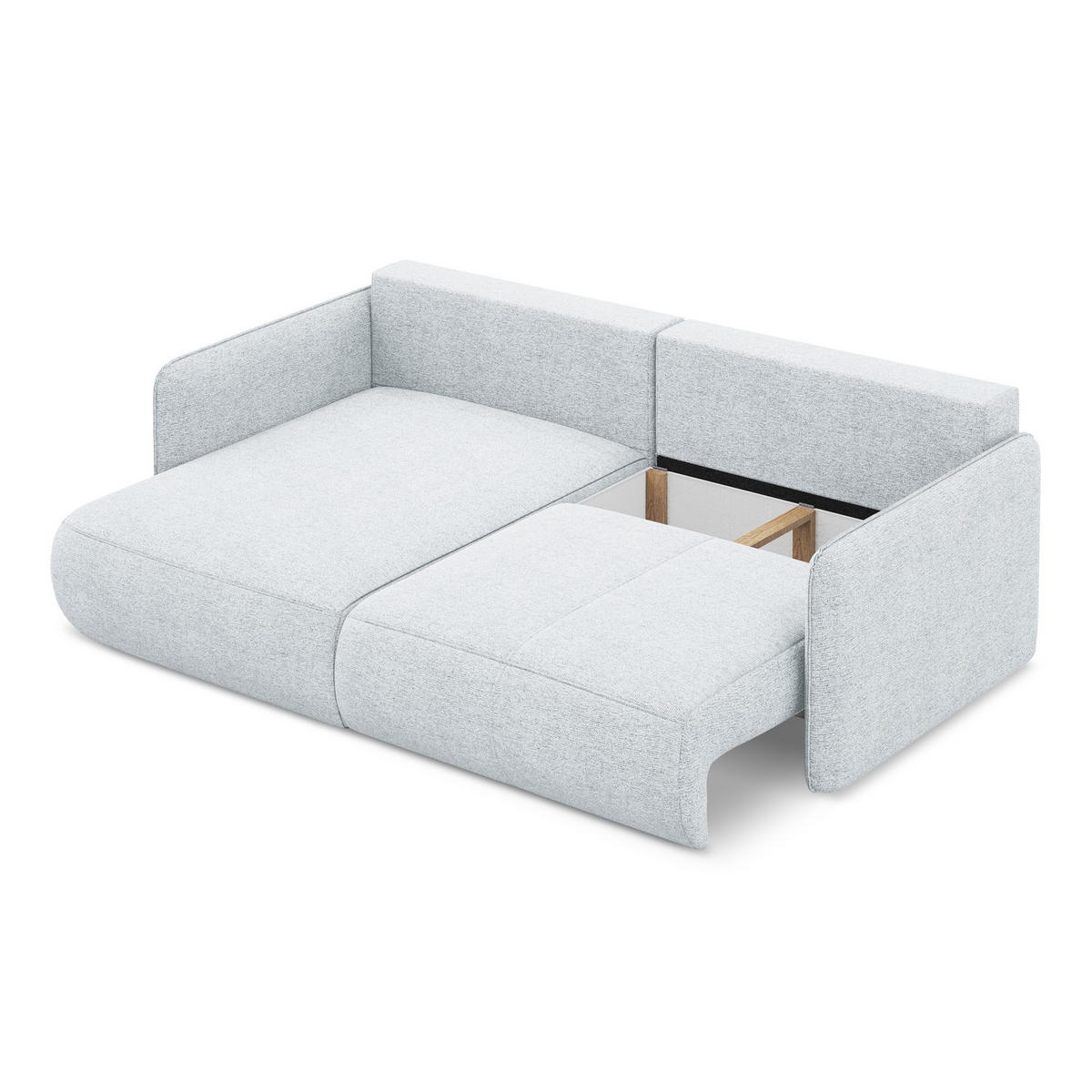 ECKSOFA mit Schlaffunktion Chenille Stoff Blau - Blau/Schwarz, Kunststoff/Textil (148/207cm) - LaMiaSofa