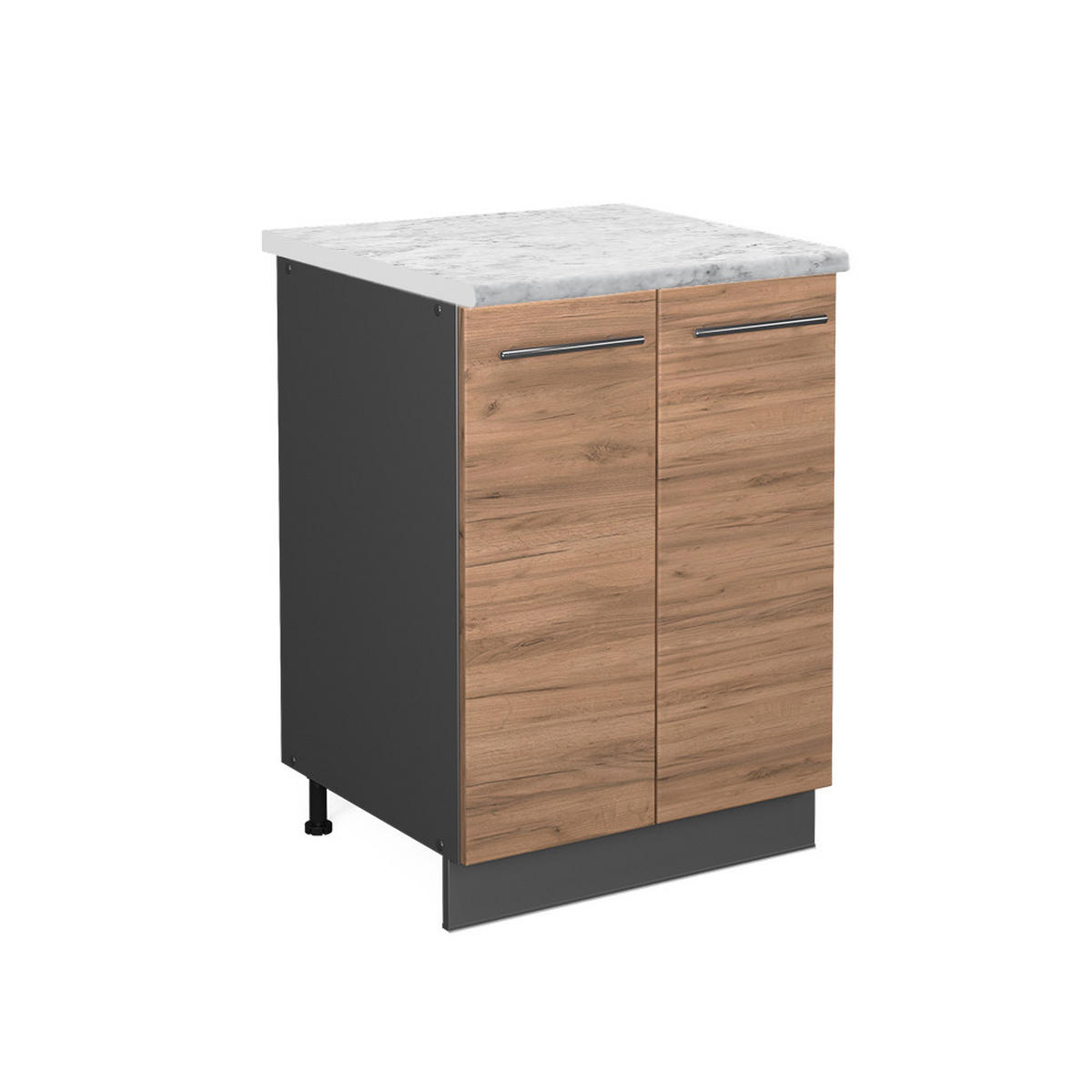 KÜCHENUNTERSCHRANK Fame-Line Goldkraft Eiche 60 cm, AP Marmor - Honigeiche/Anthrazit, Holzwerkstoff (60/82/60cm) - Vicco