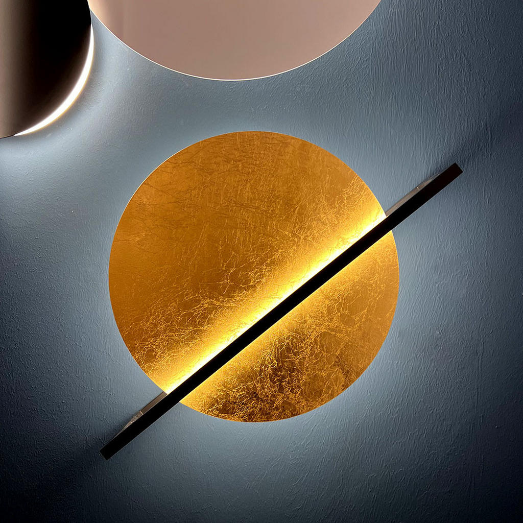 Thumbnail - s.luce Led-Wandlampe, Schwarz, Metall, Rund, G, 40x40x40 cm, Lampen & Leuchten, Innenbeleuchtung, Wandleuchten