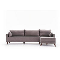 ECKSOFA mit losen Rückenkissen und Schlaffläche - Taupe/Rotbraun, Holz/Kunststoff (165/275cm) - myHomelando