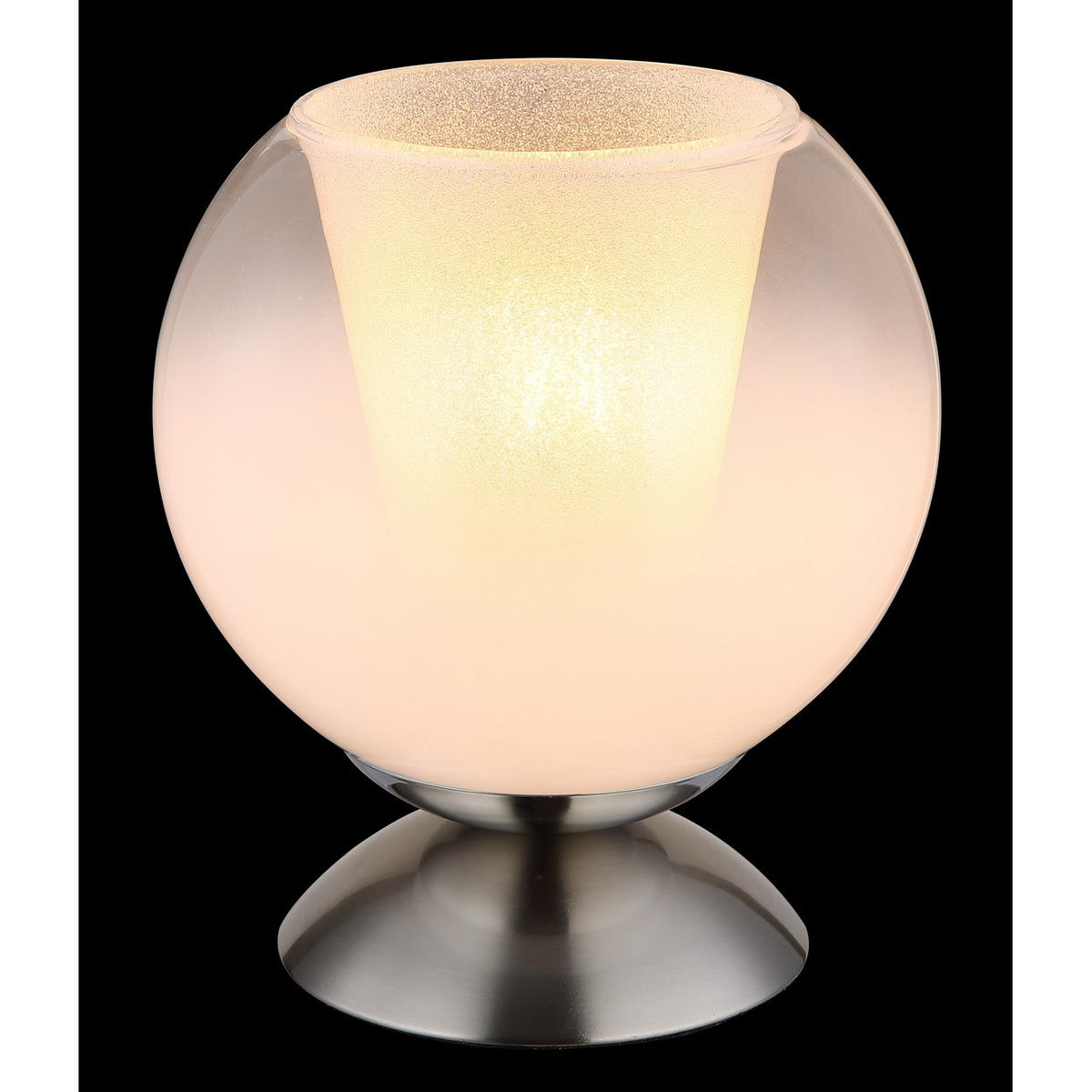 TISCHLEUCHTE BARRY Metall verchromt Lesefunktion - Silberfarben, Glas (18/18/19cm) - Globo Lighting