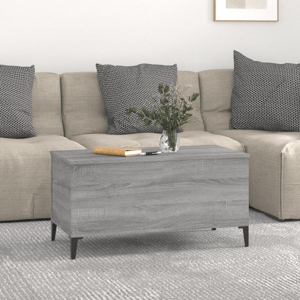 COUCHTISCH Grau Sonoma 90x44,5x45 cm Holzwerkstoff - Grau, Holzwerkstoff (90/44.5/45cm) - furnicato