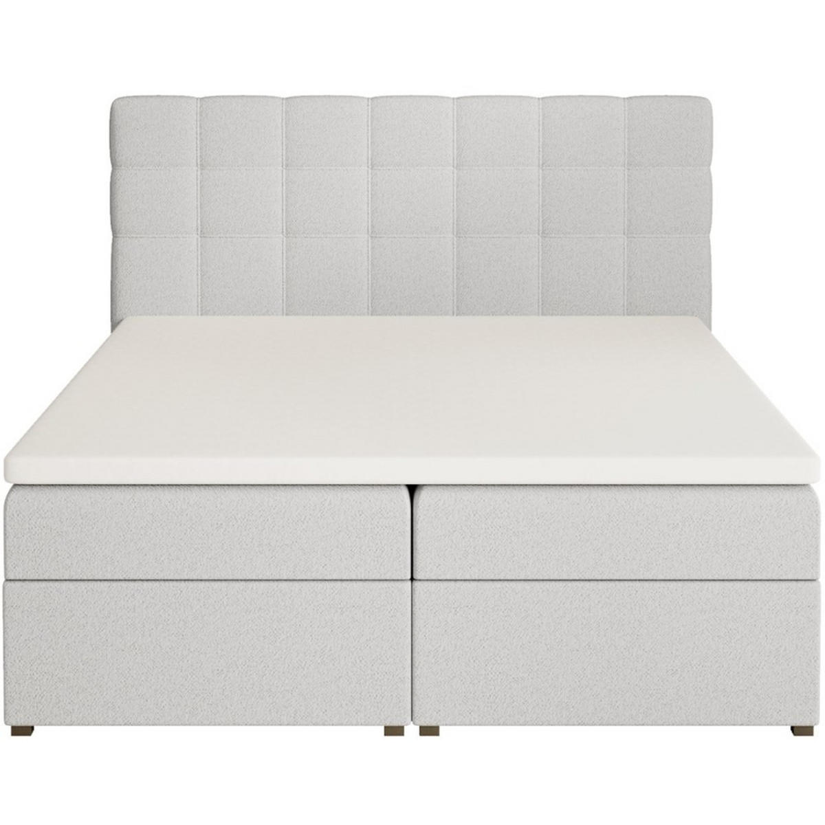 POLSTERBETT Topiq I 144/203/103 hellgrau, Bouclé-Stoff - Hellgrau, Holzwerkstoff (140/200cm) - Beautysofa