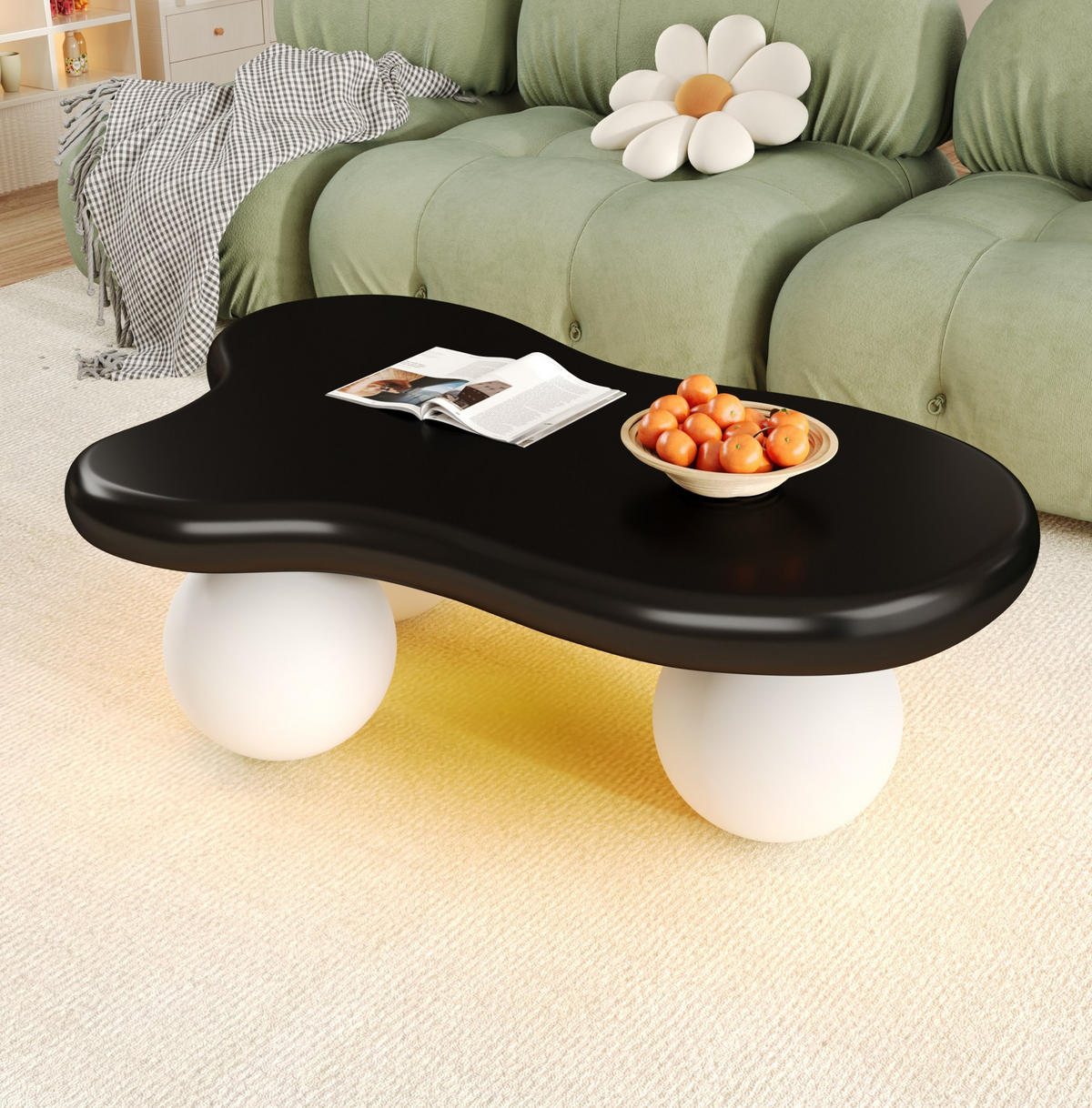 COUCHTISCH aus MDF 95x62,5x32 cm in Schwarz mit LED-Beleuchtung - Schwarz, Holzwerkstoff (95/62.5/32cm) - Modfu