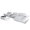 LEDERSOFA Bari L - Schwarz/Weiß, Leder (369/197cm) - Sofa Dreams