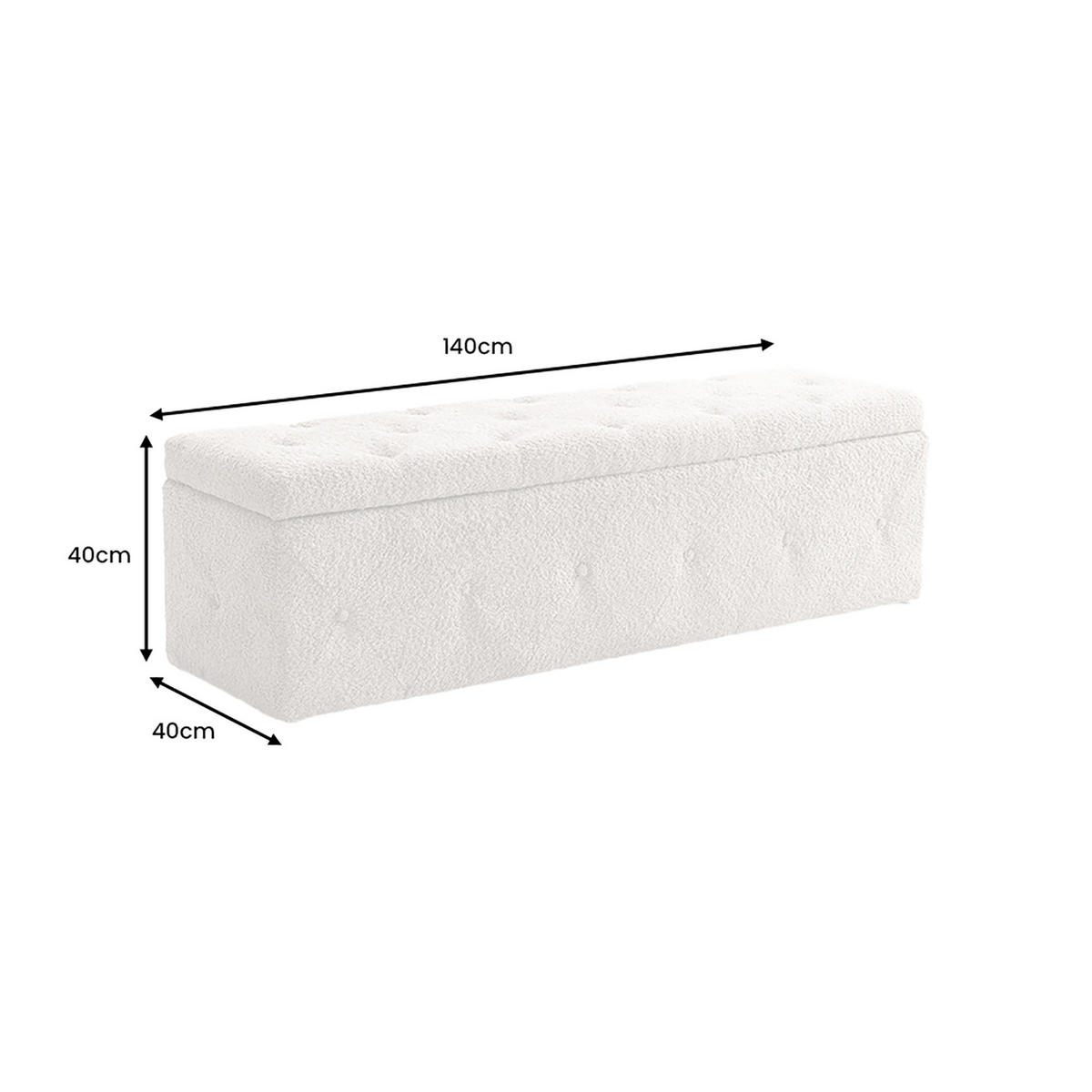 SITZBANK EXTRAVAGANCIA Bouclé Greige 140 cm - Greige, Textil (140/40/40cm) - riess-ambiente