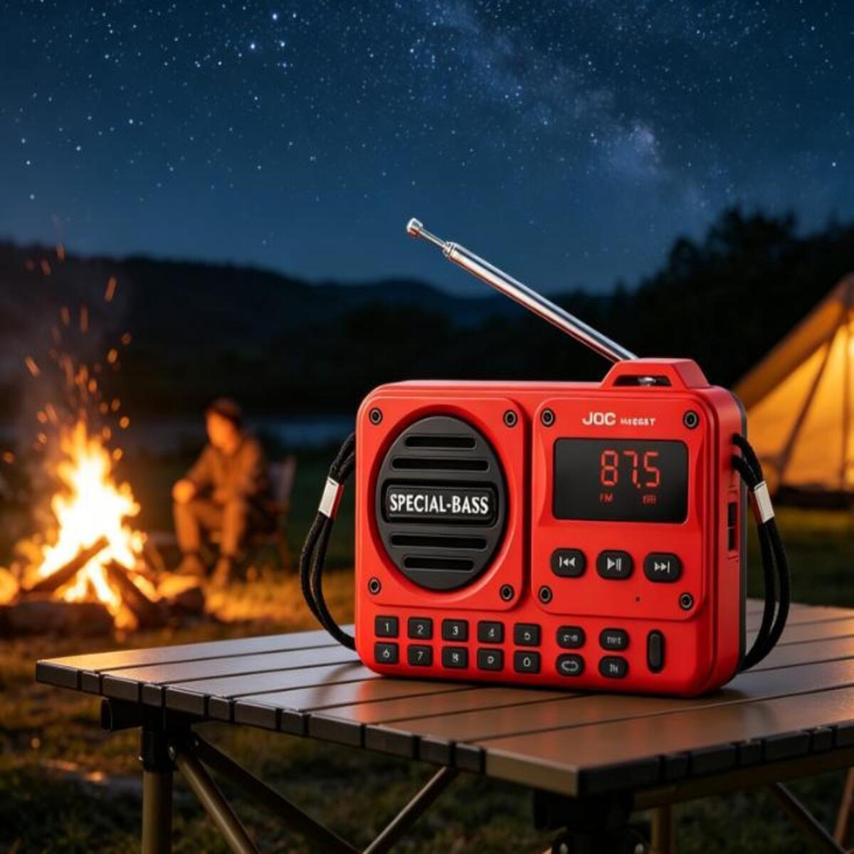 RADIO EMERGENCY 13/4/9 cm - Rot, Kunststoff (13/4/9cm) - Authentics
