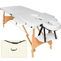 MASSAGELIEGE 2 Zonen Freddi,210 x 95 x 84 cm,weiß - Weiß, Holz (61/62/185cm) - tectake