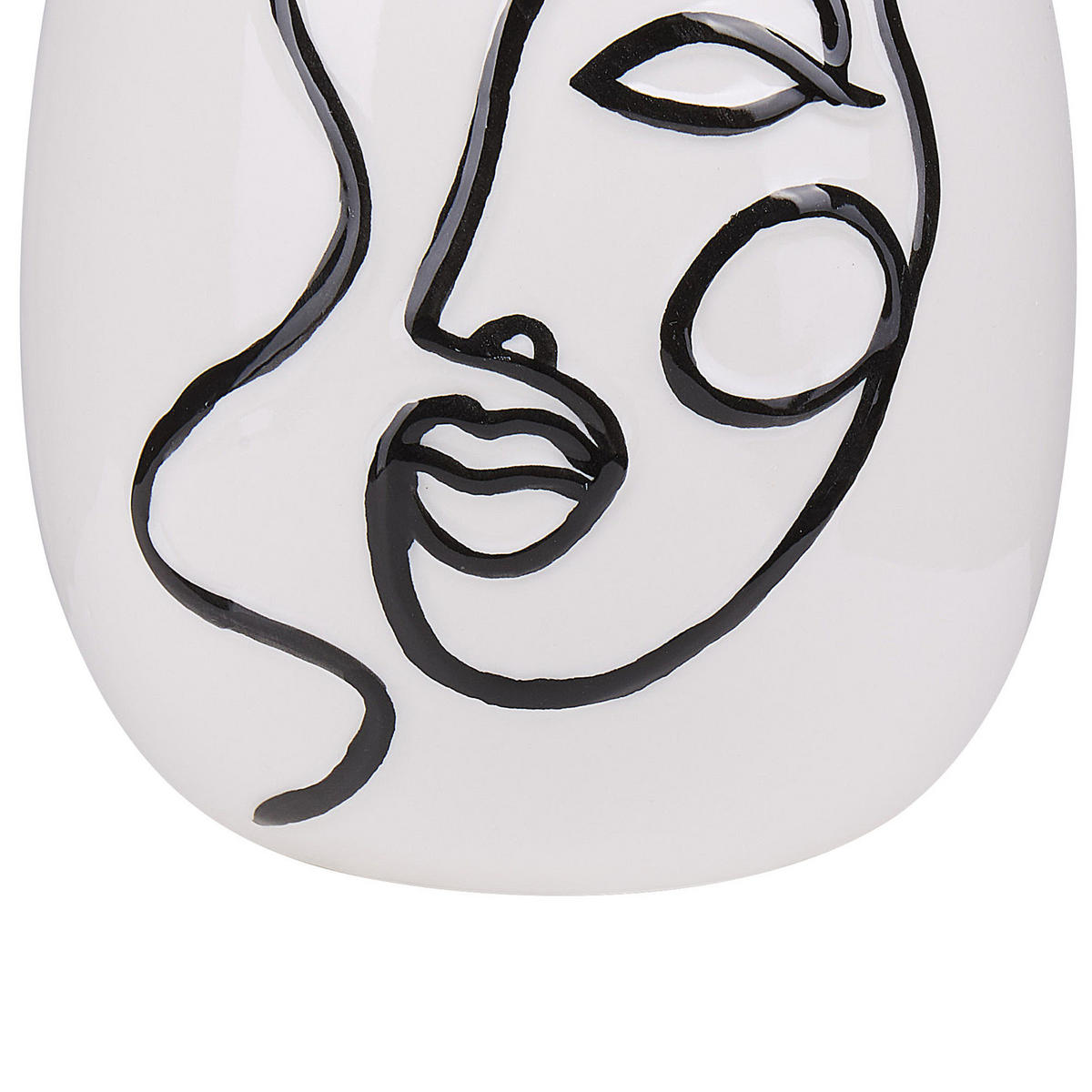 BLUMENVASE Steinzeug weiß Akrai - Weiß, Stein (23cm) - Beliani