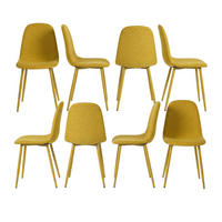 ESSZIMMERSTUHL 8er Set in Senfgelb mit Webstoffbezug - Gelb, Metall (40.5/85/41.5cm) - Meubles Cosy