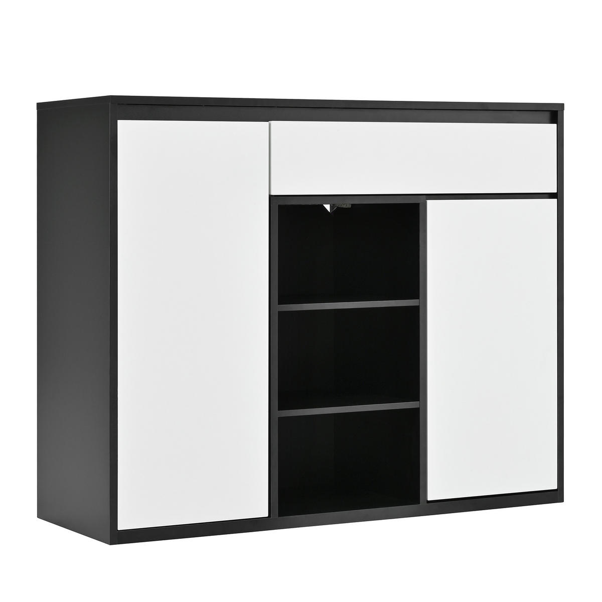SCHUHSCHRANK Schwarz 105/39,5/86 cm - Schwarz, Holzwerkstoff (105/86/39.5cm) - PANGIVO