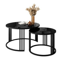 COUCHTISCH 2 in 1 LORI GLASS - Schwarz, Glas (70/70/47cm) - Lookway