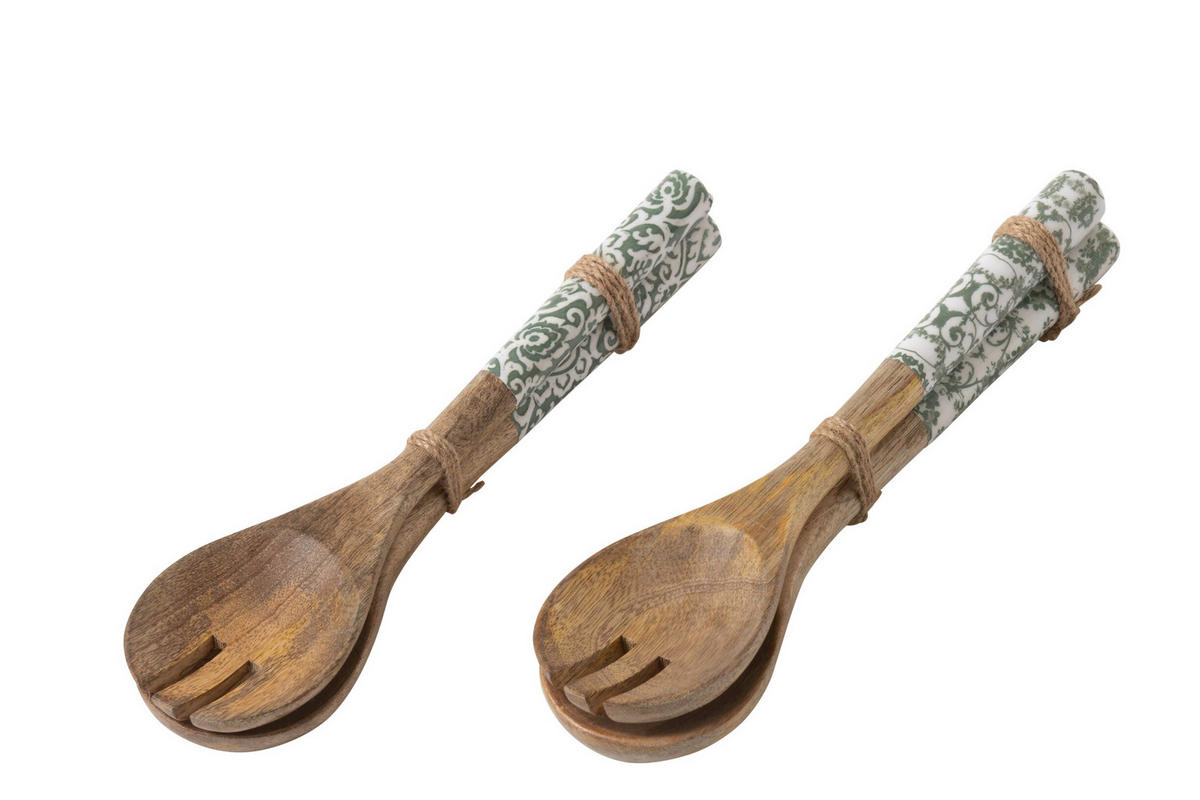 SALATBESTECK GW (2ER SET) - Weiß, Holz (28cm) - J-Line