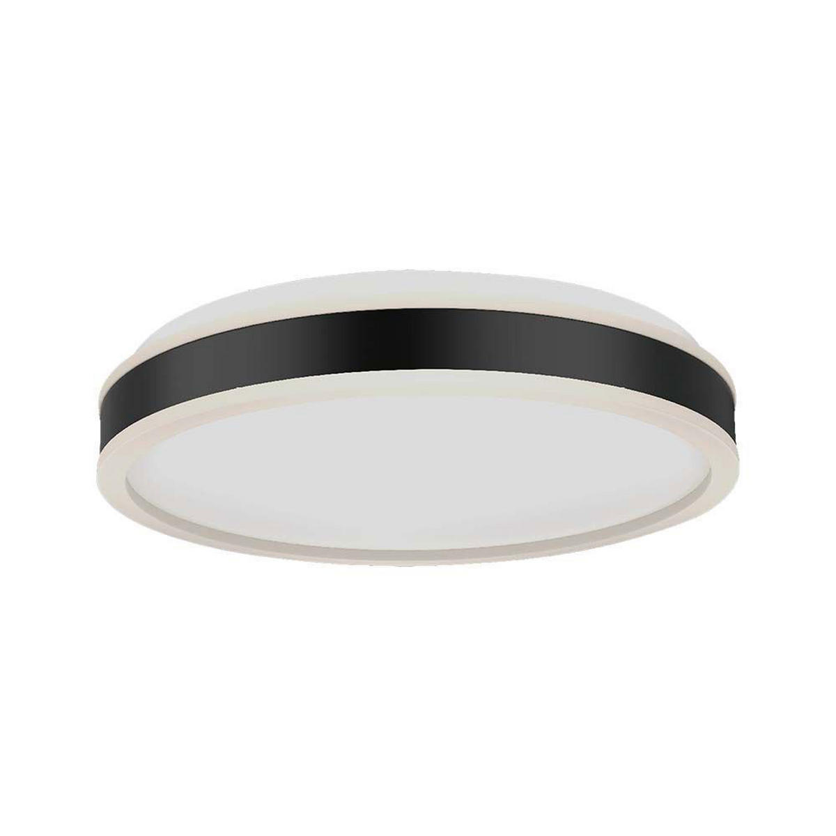 LED DECKENLEUCHTE Schwarz Weiß Opalglas - Schwarz, Metall (50/50/6.2cm)