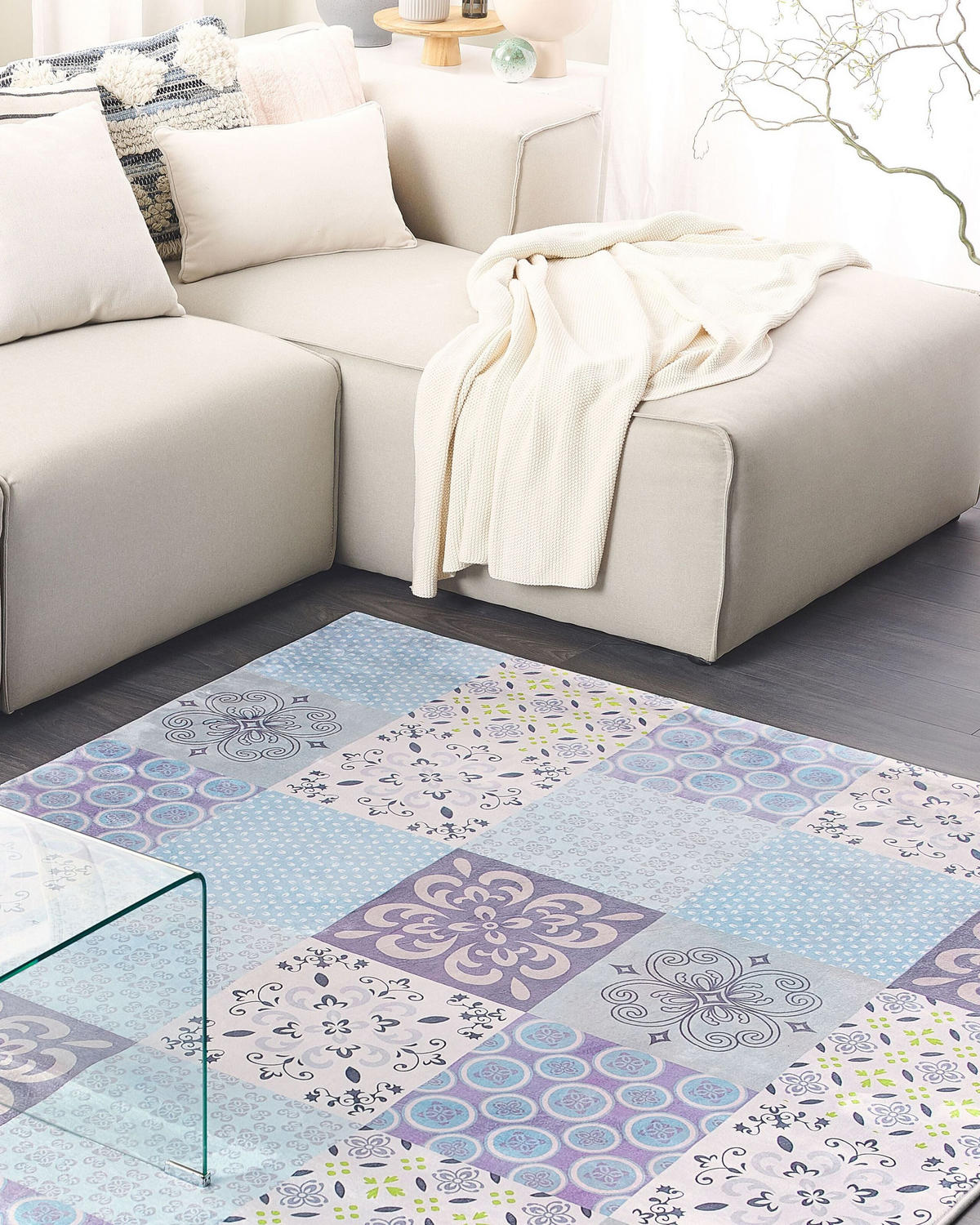 KURZFLOR-TEPPICH Inkaya 200/140 cm - Grau, Kunststoff (140/200cm) - Beliani