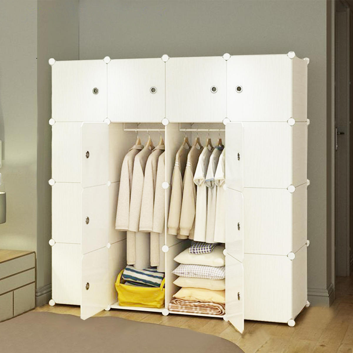 KLEIDERSCHRANK weiß 147/37/147 cm - Weiß, Kunststoff (147/147/37cm)
