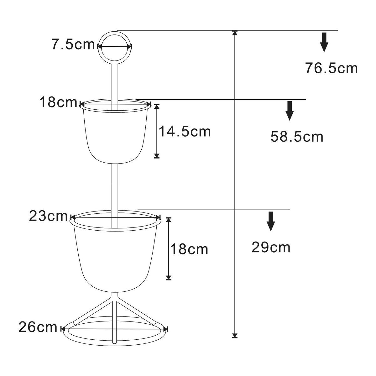 PFLANZENSTÄNDER Alphen - Grün, Metall (26/76.5cm) - [en.casa]