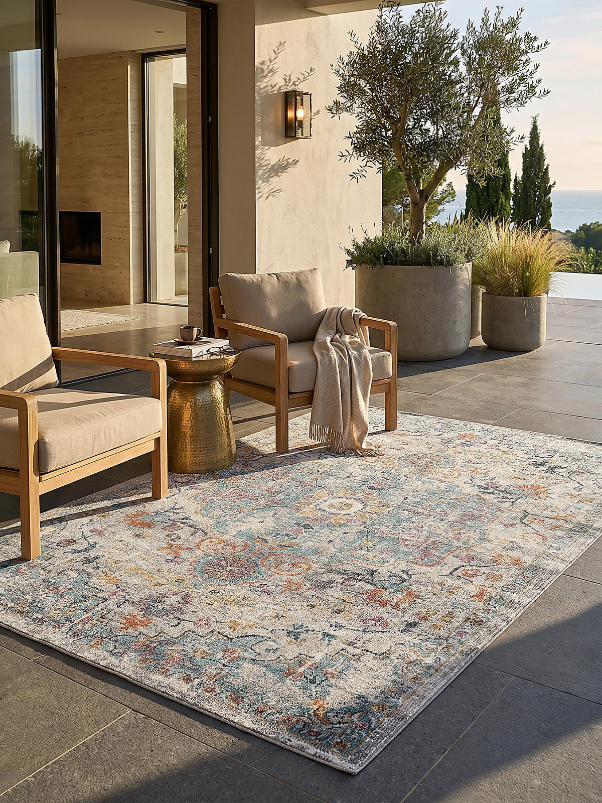 TEPPICH Outdoor Orientalisch LIMMAT Polypropylen Mehrfarbig 160 x 230 cm - Multicolor, Textil (160/230cm) - KADIMA DESIGN