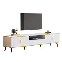 TV-SCHRANK mit Stauraum 200 x 40 x 46 cm Weiß in Marmoroptik - Weiß, Holzwerkstoff (40/46/200cm) - Beauniv