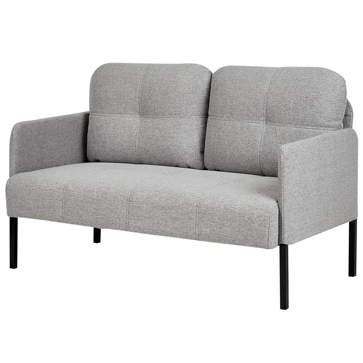 2-SITZER-SOFA grau Lahti - Schwarz/Grau, Textil (124/70/70cm) - Beliani
