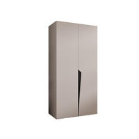 DREHTÜRENSCHRANK 202/100/52 2-türig - Beige/Schwarz, Holz/Metall (100/202/52cm) - Abiks Möbel