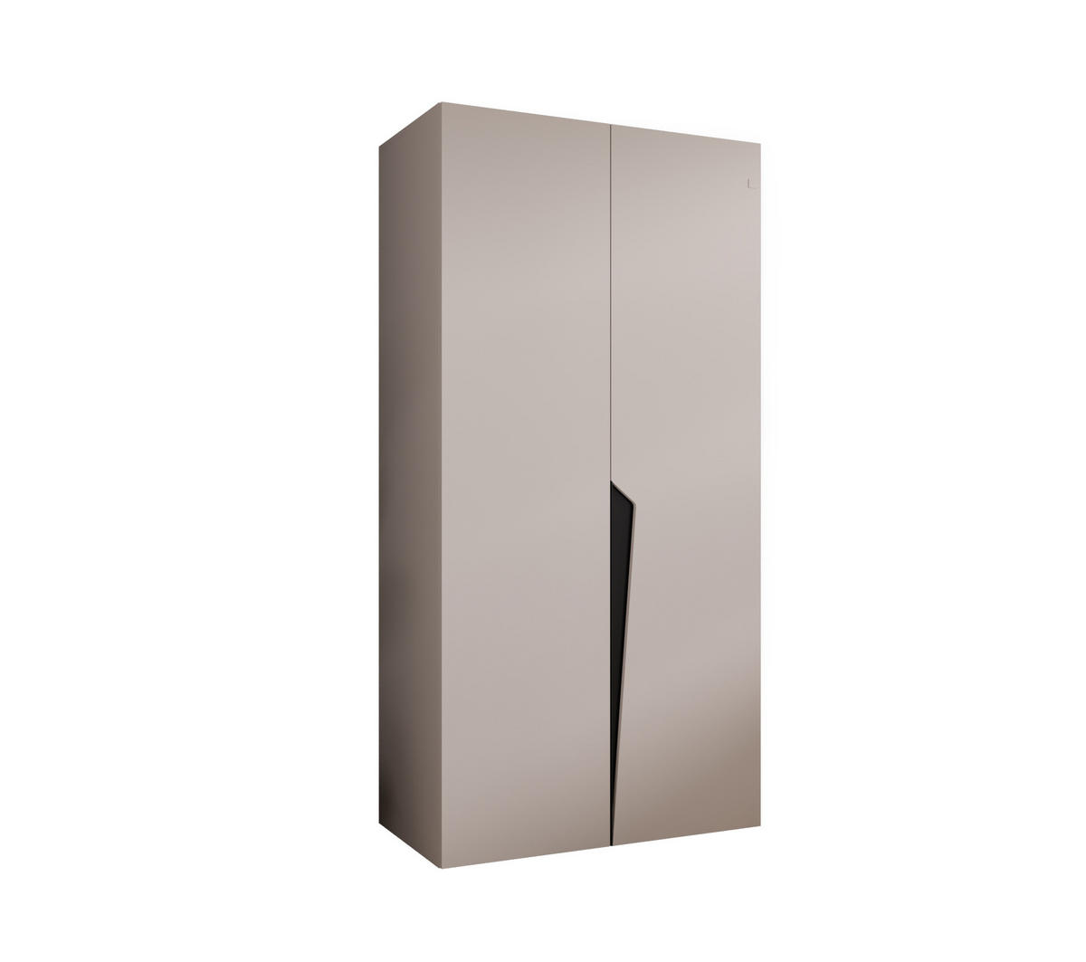 DREHTÜRENSCHRANK 202/100/52 2-türig - Beige/Schwarz, Holz/Metall (100/202/52cm) - Abiks Möbel