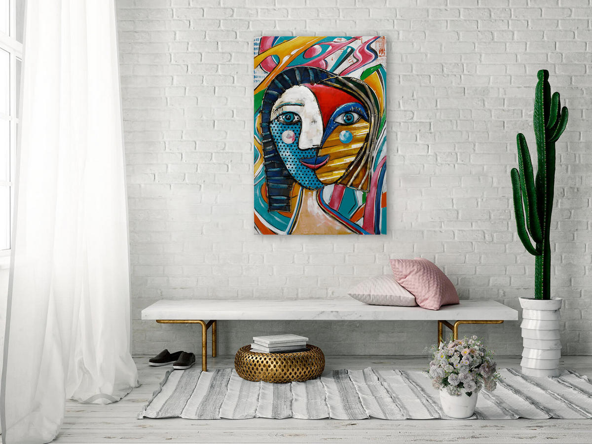 METALLBILD Bunt 60/90 cm - Multicolor, Metall (5/90cm) - KUNSTLOFT