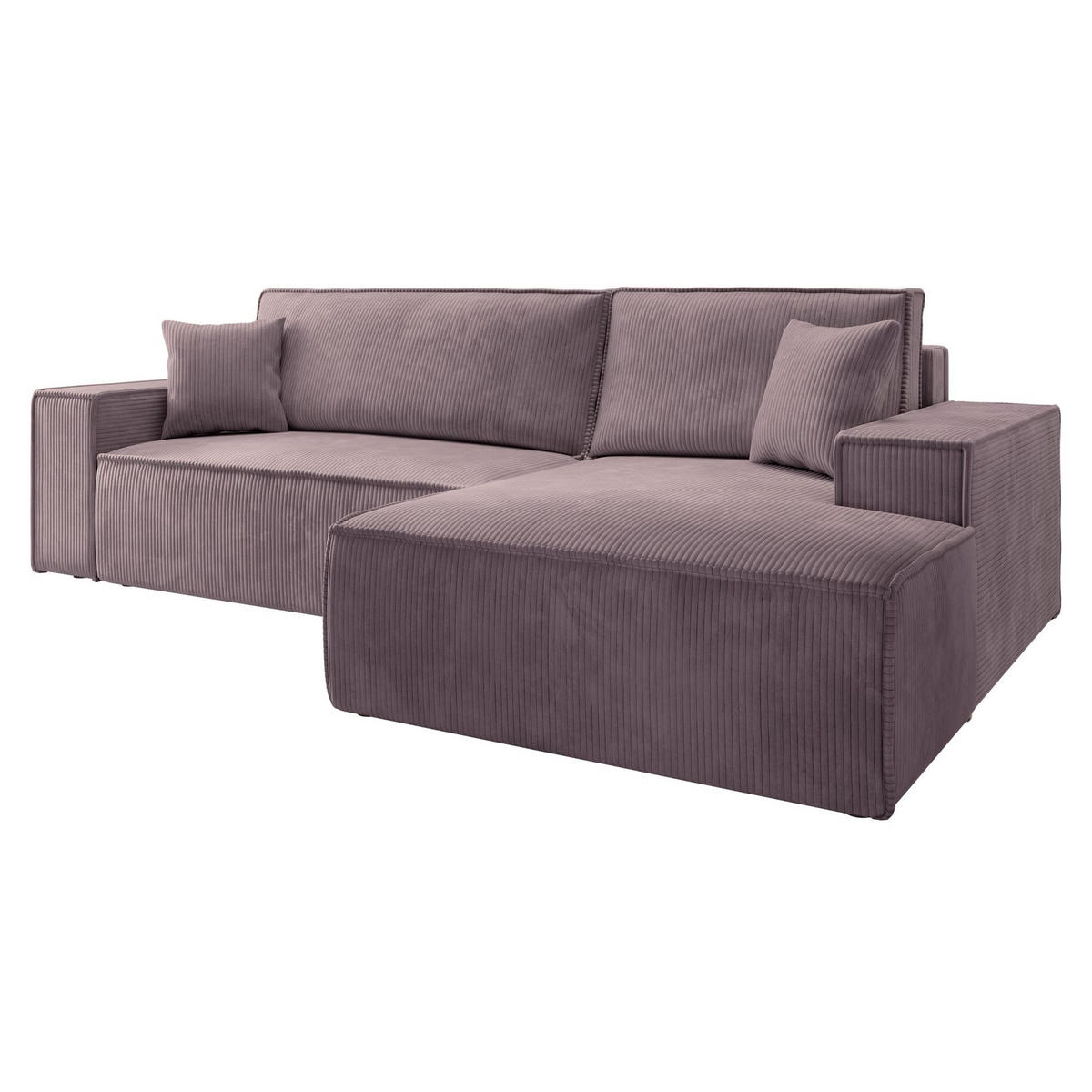 ECKSOFA Farese New Rosa mit Cordbezug, rechts - Pink/Schwarz, Kunststoff/Textil (167/267cm) - Selsey