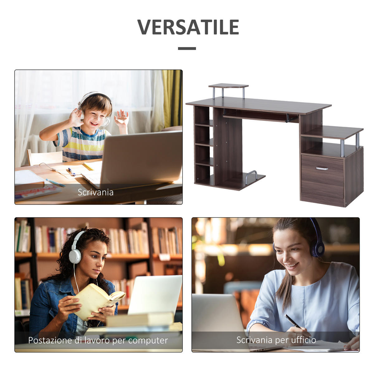 BÜROTISCH Braun 1 Stück - Braun, Holzwerkstoff (60/152/88cm) - GiPP