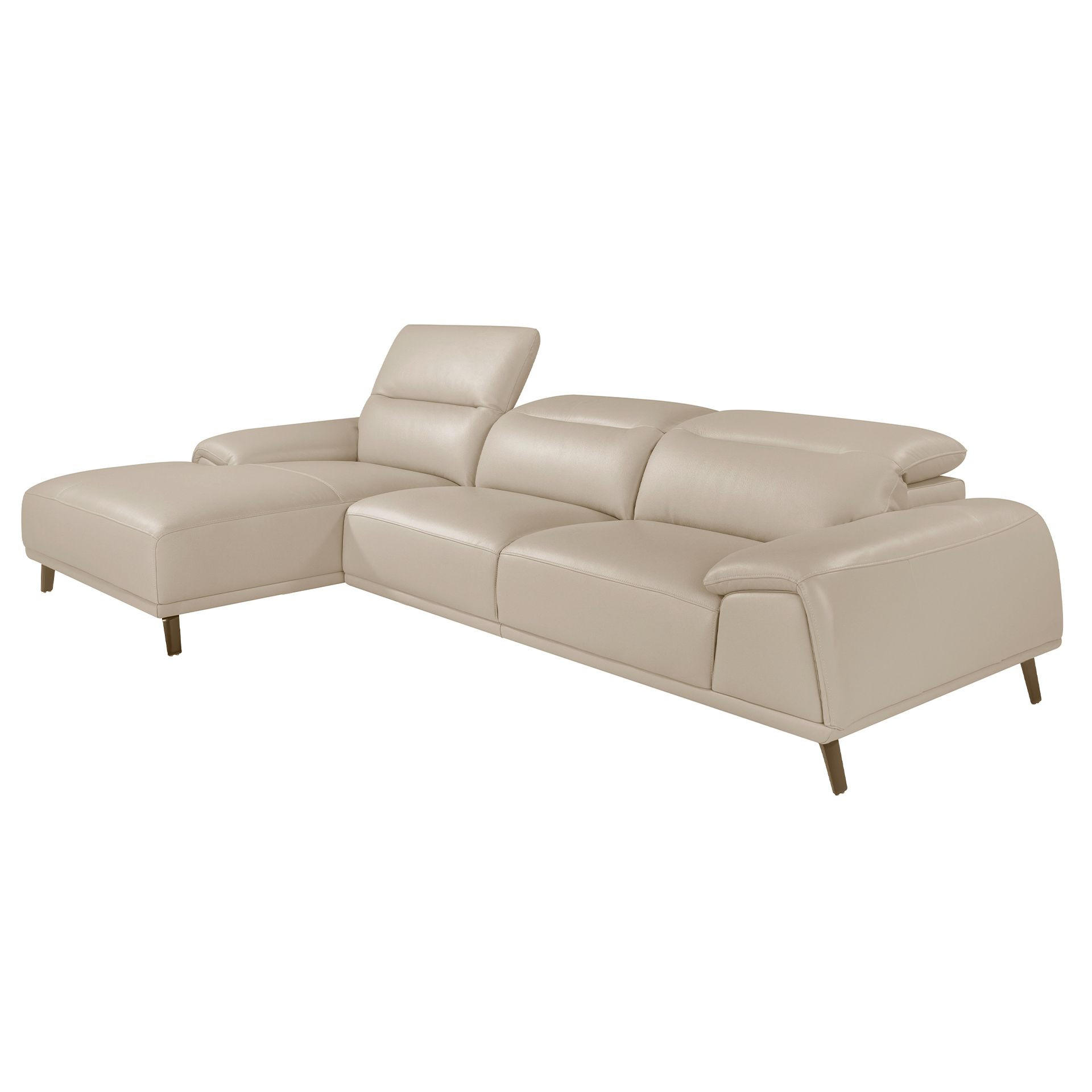 ECKSOFA Linkes Chaiselongue-Sofa in Leder taupe 316/176/102 cm - Dunkelgrau, Leder (316/176cm) - ANGEL CERDA