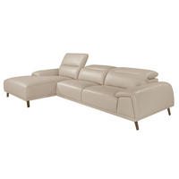 ECKSOFA Linkes Chaiselongue-Sofa in Leder taupe 316/176/102 cm - Dunkelgrau, Leder (316/176cm) - ANGEL CERDA