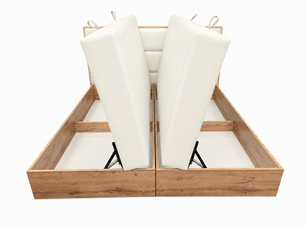 BOXSPRINGBETT Loly 140x200 cm H4 Taschenfederkern Weiß - Weiß, Textil (140/200cm) - KS Home Concept