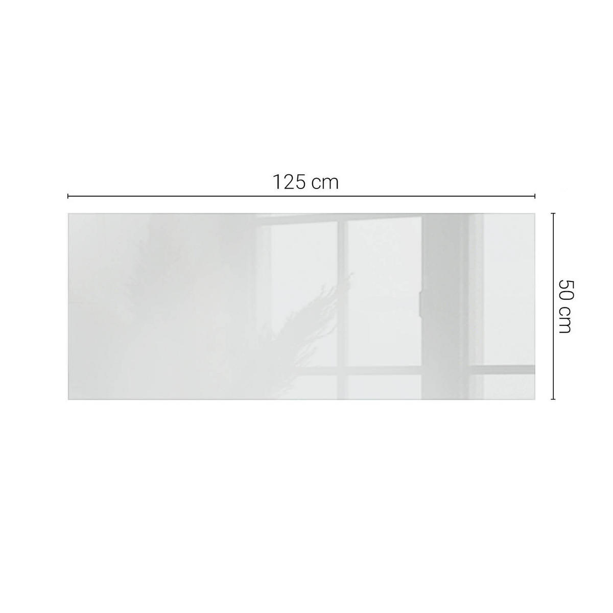 TISCHPLATTE 125x50 cm Glatte Weiße Oberfläche - Weiß Hochglanz/Weiß, Glas (125/50/0.4cm) - TULUP