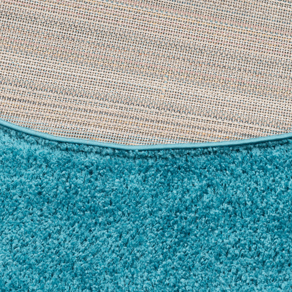 HOCHFLOR LANGFLOR SHAGGY TEPPICH FLUFFY RUND - Türkis, Textil (200/200cm) - Pergamon