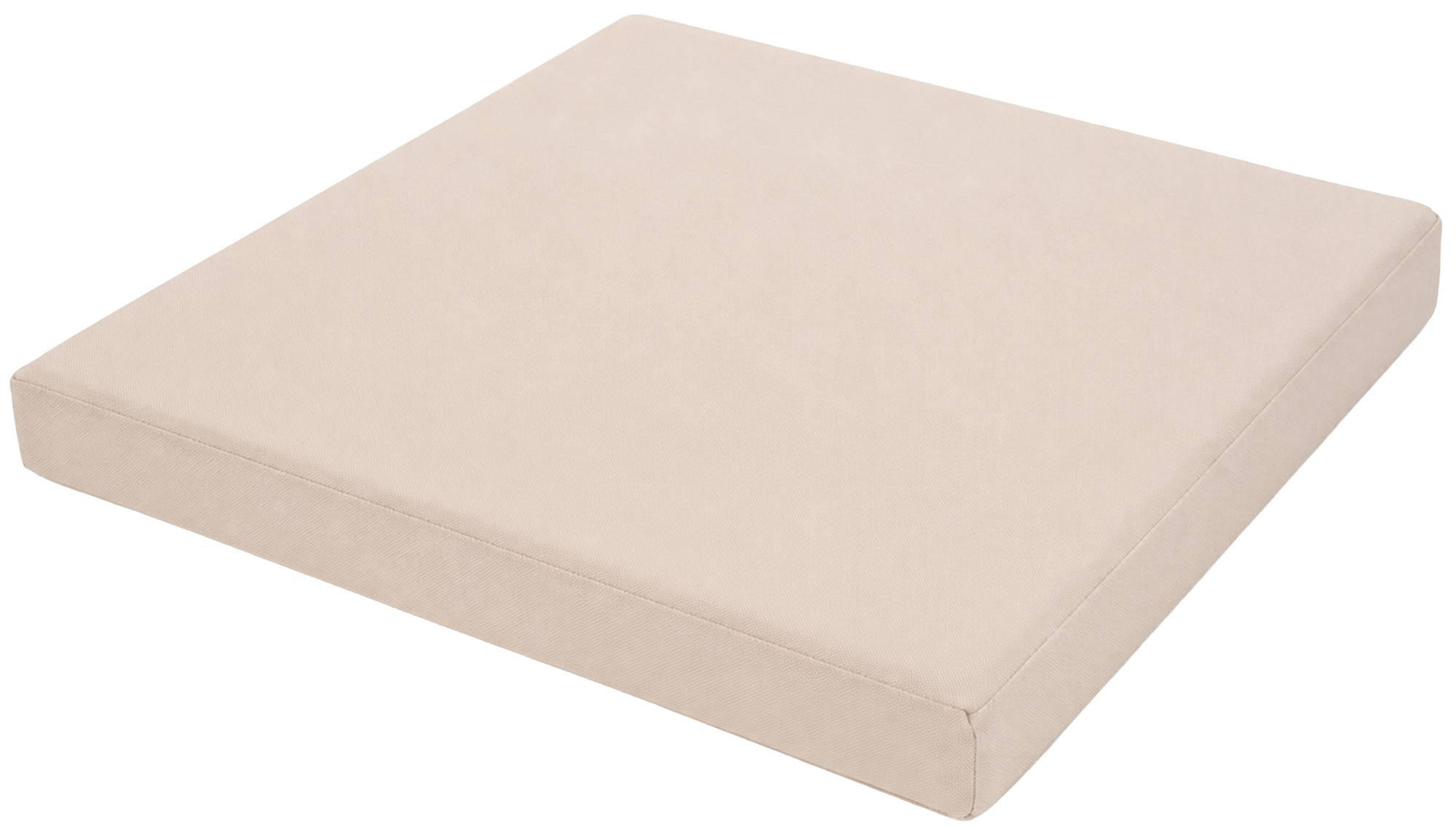 GARTENSTUHL eckig 50/50/5 cm Stoff Creme - Creme, Textil (50/5/50cm) - CLP