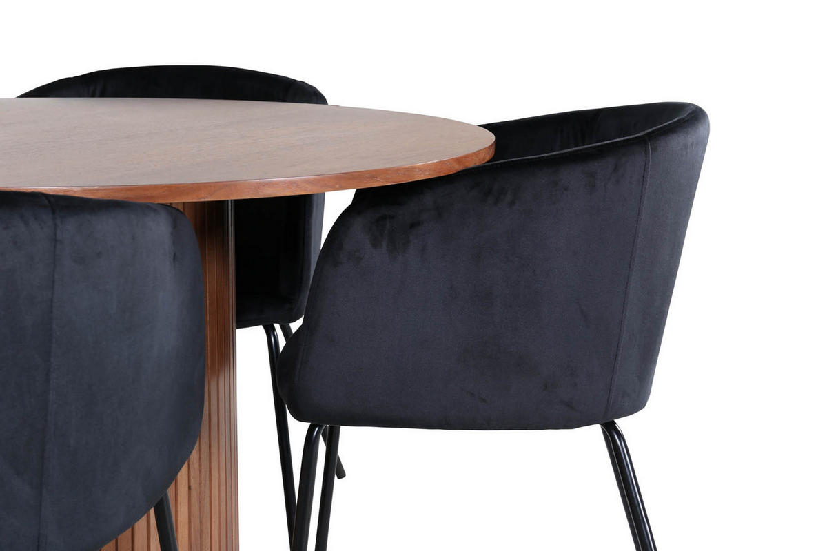 TISCHGRUPPE Schwarz - Schwarz, Holzwerkstoff (110/74/110cm) - ebuy24