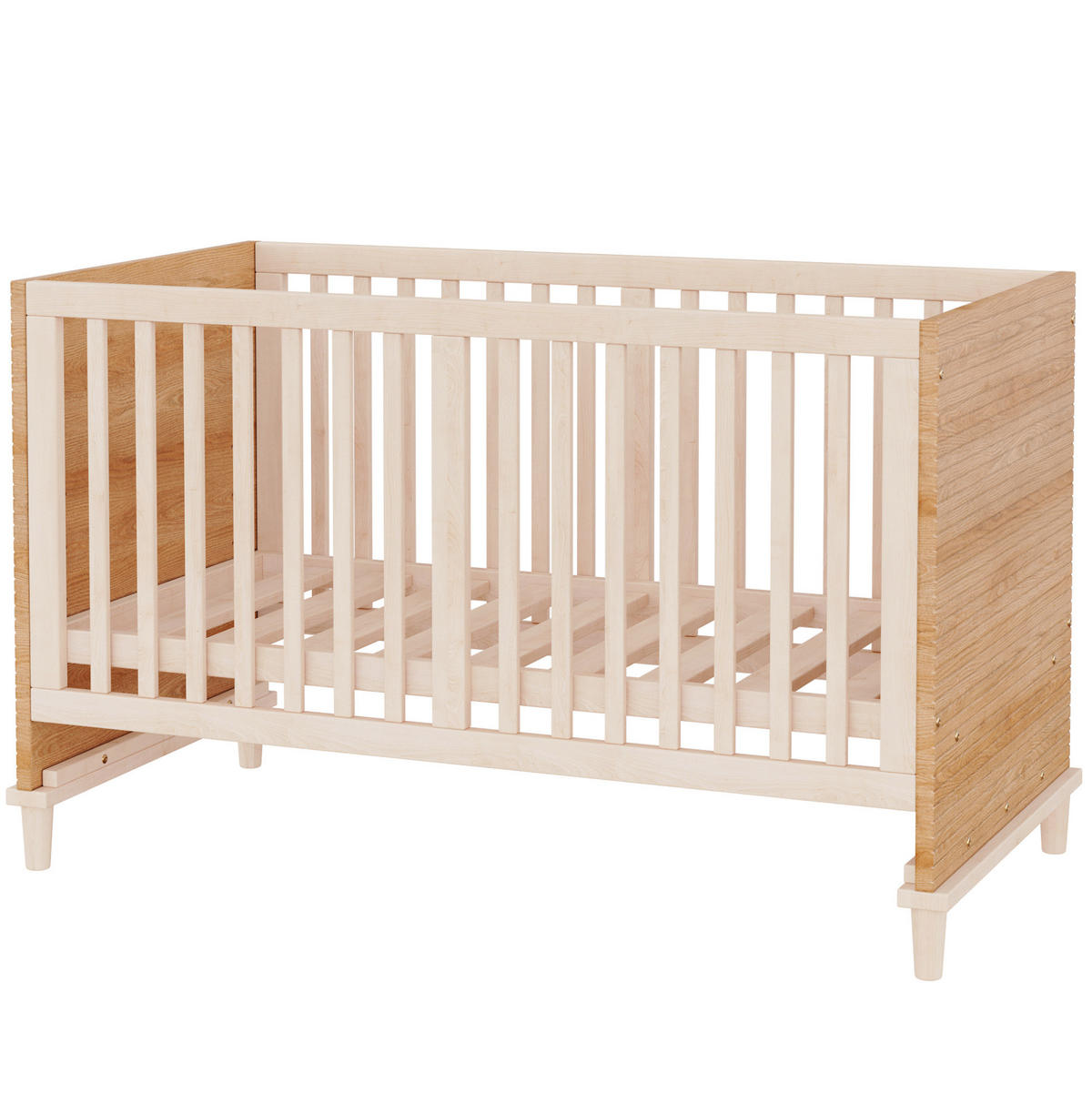 GITTERBETT 70/140cm Naturholzfarbe mit Höhenverstellung ohne Matratze - Naturfarben, Holz (70/140cm) - MIVRAY