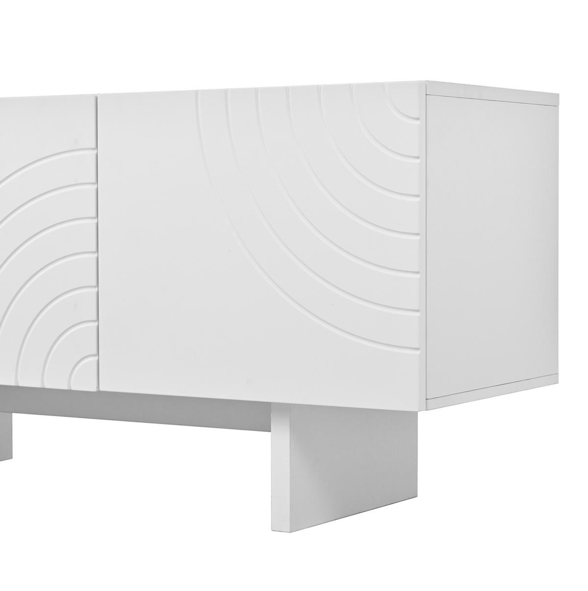 TV-LOWBOARD 170/35/50 cm weiß aus MDF und PB mit 4 Türen - Weiß, Holzwerkstoff (170/50/35cm) - OKWISH