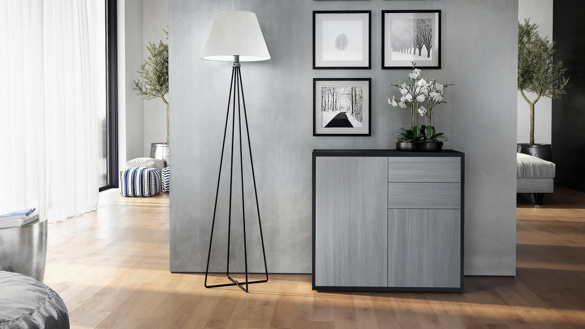 KOMMODE Ben Front in Avola-Anthrazit - Anthrazit, Holzwerkstoff (79/74/36cm) - Vladon