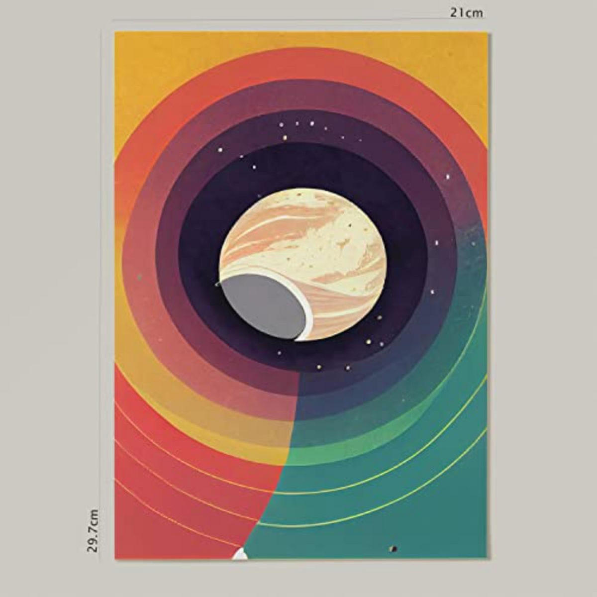 POSTER Set mit 4 Kreisförmig Abstrakt Moderne Galaxien A4 Rahmenlos - Klar, Papier (29.7/3cm) - Nacnic