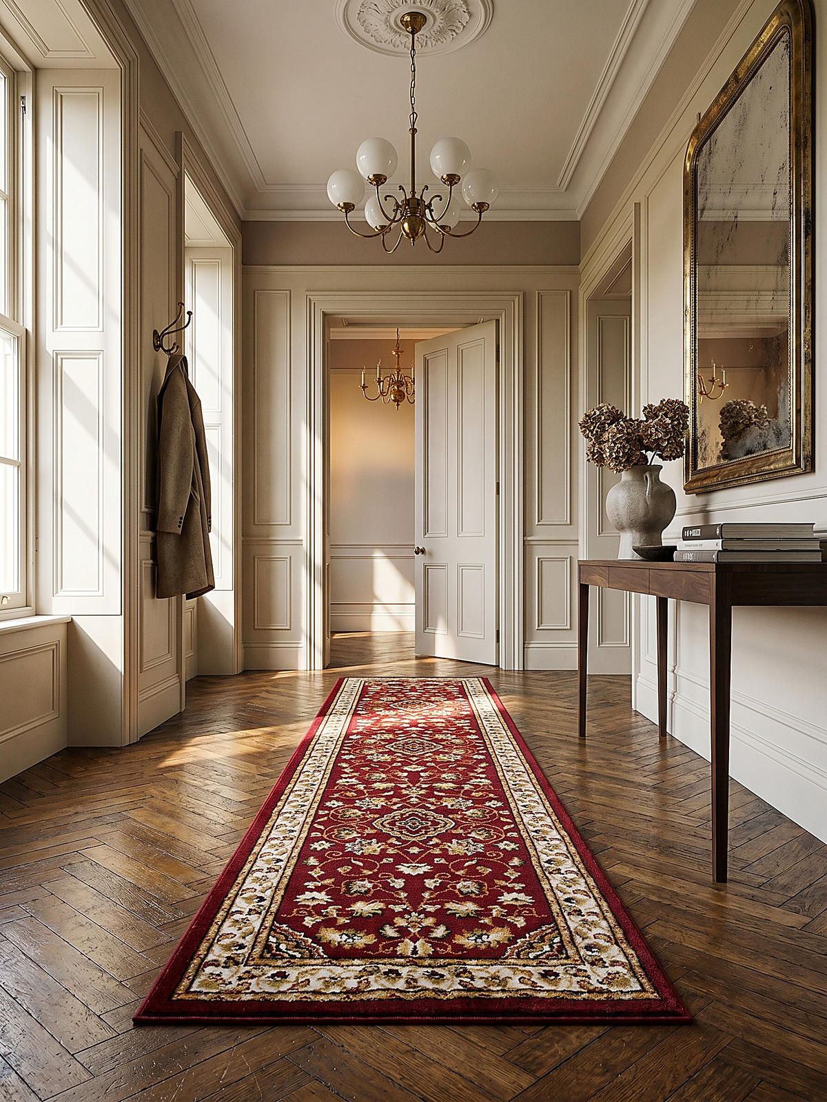 TEPPICH GLAZERT, klassisch-floral, Rot, 60 x 230 cm - Rot, Textil (60/230cm) - KADIMA DESIGN